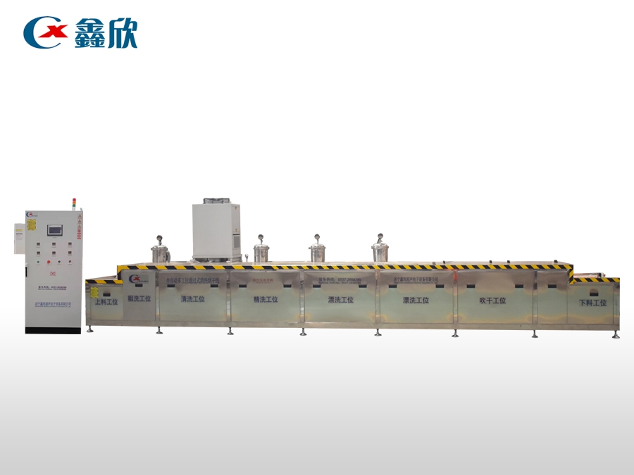 光學(xué)玻璃通过式超声波喷淋清洗烘干線(xiàn)
